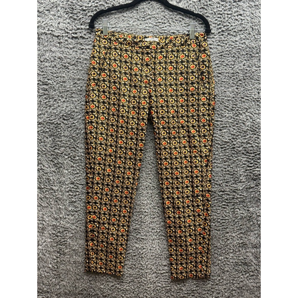 Maggy‎ Frances Classic Silk Blend Straight Printed Leg Pants Size 2